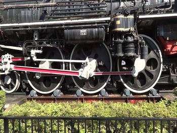 蒸気機関車のピストンが動き大動輪が回りだす